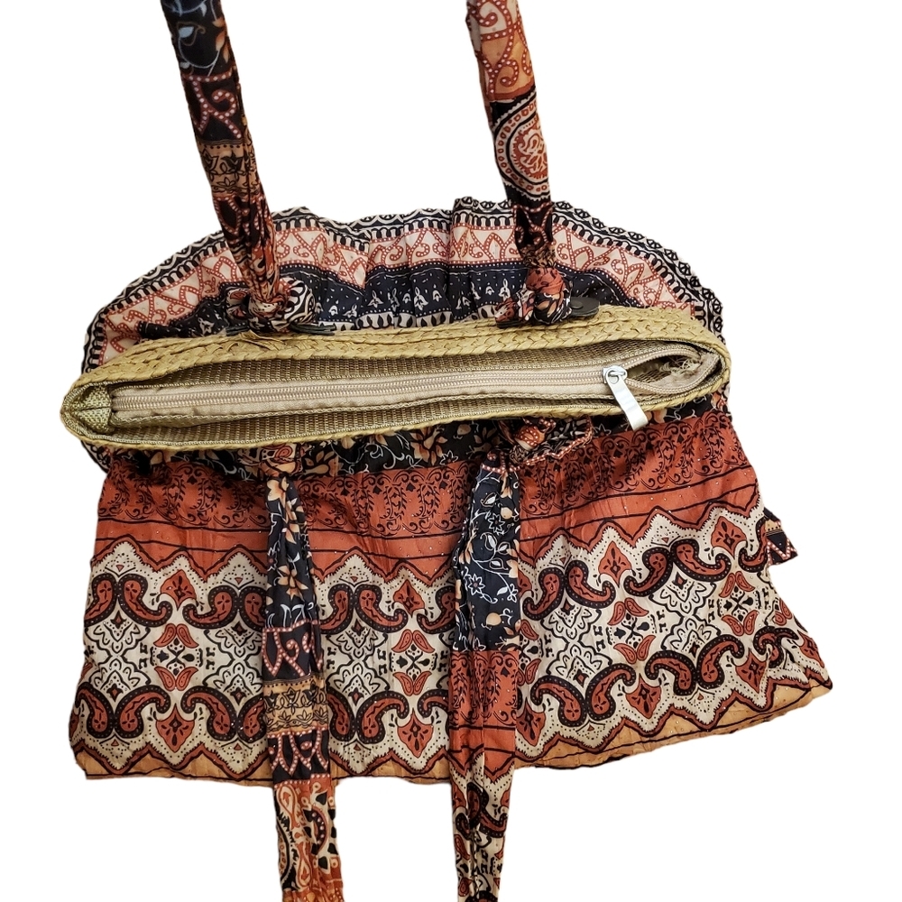 Cappelli Straworld Ruffled Boho Patchwork Hippie … - image 3
